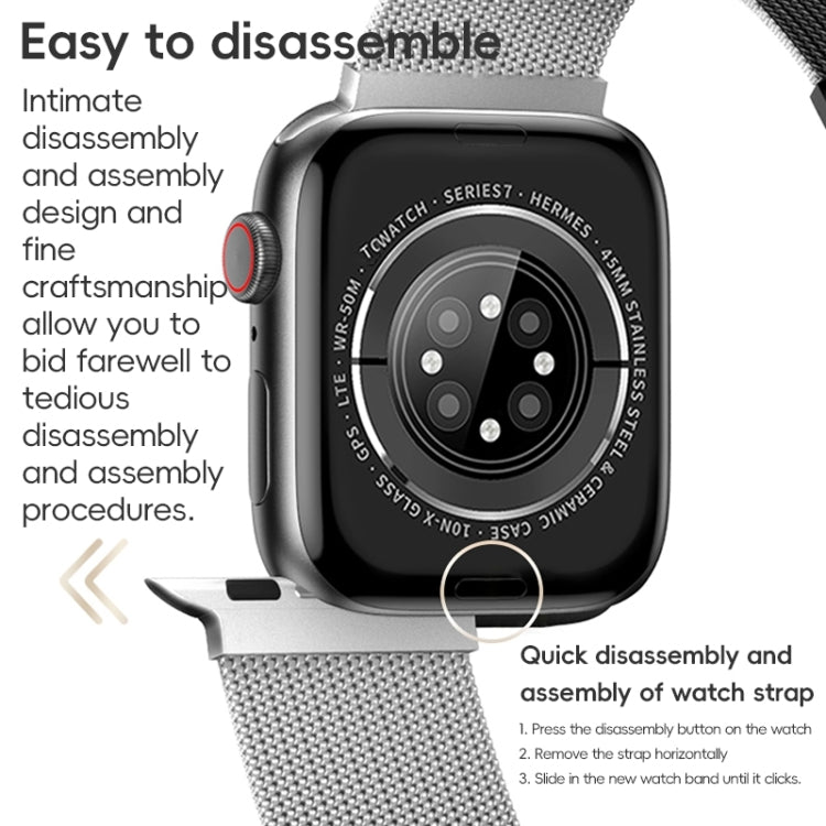 For Apple Watch Series 5 44mm ZGA Milanese Magnetic Metal Watch Band(Black) - Watch Bands by ZGA | Online Shopping South Africa | PMC Jewellery | Buy Now Pay Later Mobicred