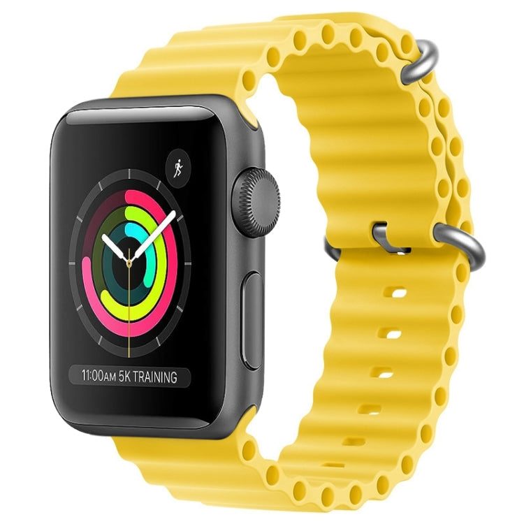 For Apple Watch 42mm ZGA Ocean Silicone Watch Band(Yellow) - Watch Bands by ZGA | Online Shopping South Africa | PMC TechLife | Buy Now Pay Later Mobicred