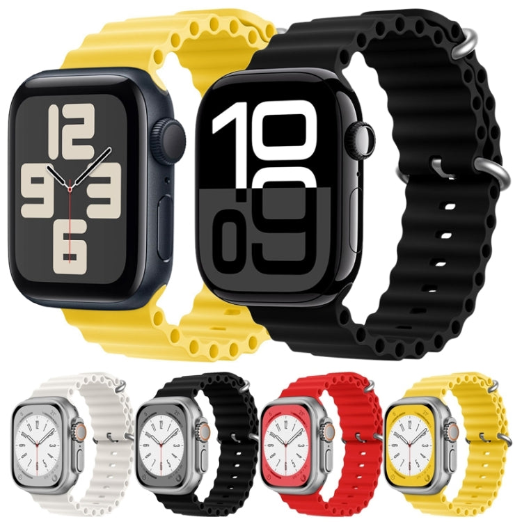 For Apple Watch Series 9 45mm ZGA Ocean Silicone Watch Band(White) - Watch Bands by ZGA | Online Shopping South Africa | PMC TechLife | Buy Now Pay Later Mobicred