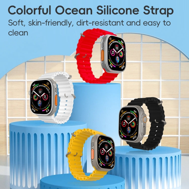 For Apple Watch 42mm ZGA Ocean Silicone Watch Band(Yellow) - Watch Bands by ZGA | Online Shopping South Africa | PMC TechLife | Buy Now Pay Later Mobicred