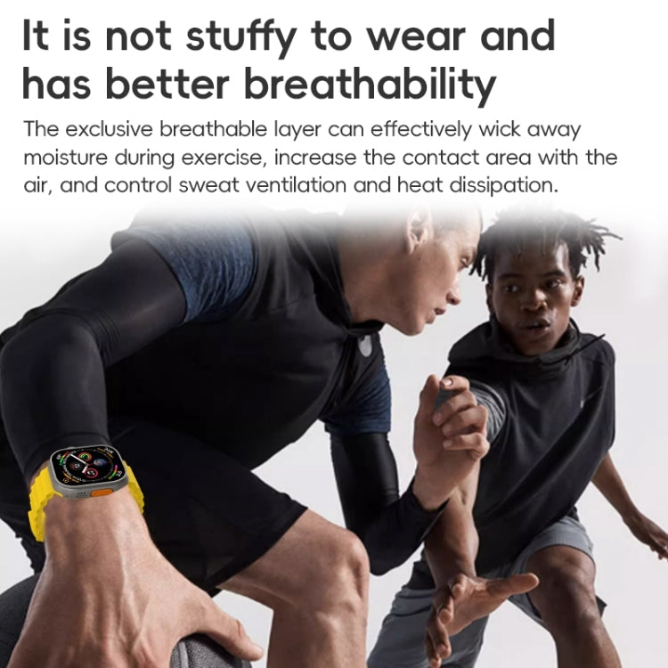 For Apple Watch 42mm ZGA Ocean Silicone Watch Band(Yellow) - Watch Bands by ZGA | Online Shopping South Africa | PMC TechLife | Buy Now Pay Later Mobicred
