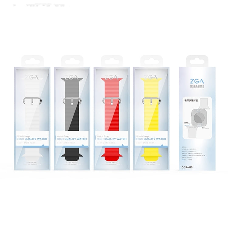 For Apple Watch Series 2 42mm ZGA Ocean Silicone Watch Band(Red) - Watch Bands by ZGA | Online Shopping South Africa | PMC TechLife | Buy Now Pay Later Mobicred