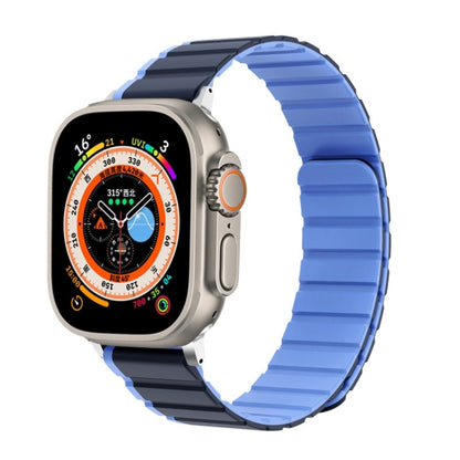 For Apple Watch Ultra 2 49mm ZGA Two Color Magnetic Silicone Watch Band(Dark Blue+Light Blue) - Watch Bands by ZGA | Online Shopping South Africa | PMC Jewellery | Buy Now Pay Later Mobicred