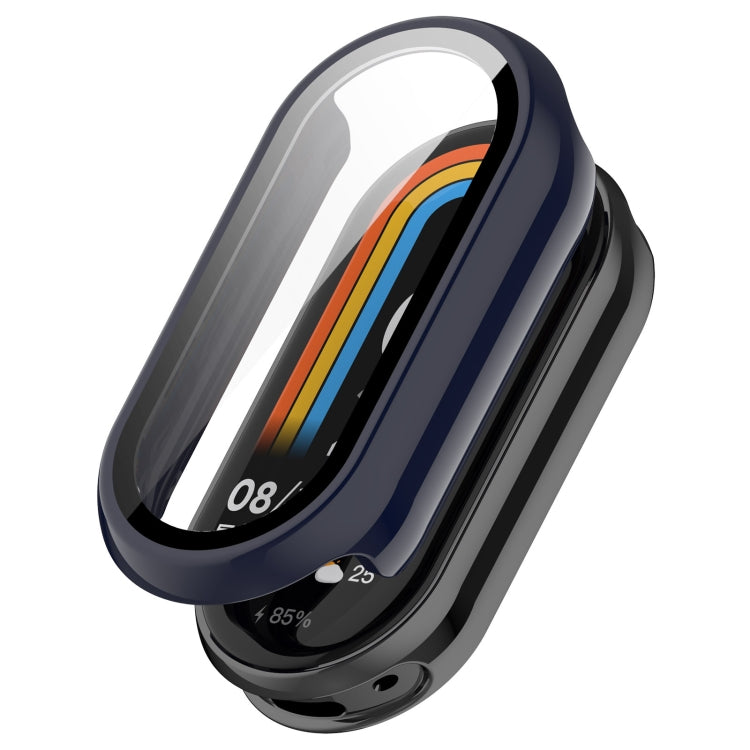 For Xiaomi Mi Band 8 PC + Tempered Film Integrated Protective Watch Case(Ink Blue) - Watch Cases by PMC TechLife | Online Shopping South Africa | PMC TechLife