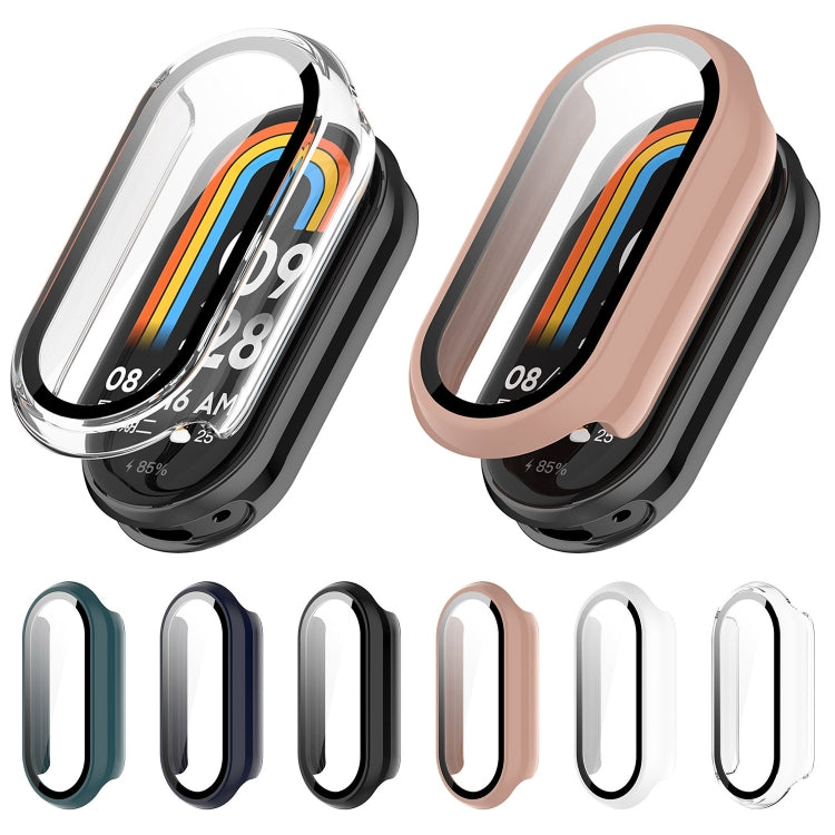 For Xiaomi Mi Band 8 PC + Tempered Film Integrated Protective Watch Case(Pink) - Watch Cases by PMC TechLife | Online Shopping South Africa | PMC TechLife