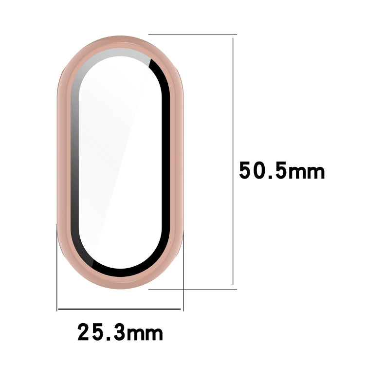 For Xiaomi Mi Band 8 PC + Tempered Film Integrated Protective Watch Case(Pink) - Watch Cases by PMC TechLife | Online Shopping South Africa | PMC TechLife
