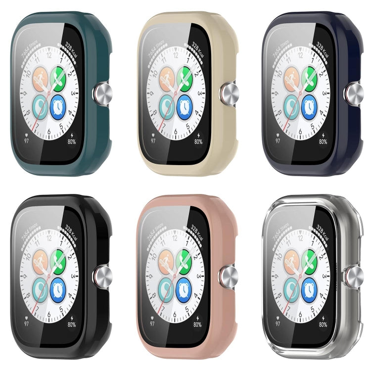 For Honor Choice Haylou Watch PC + Tempered Film Integrated Protective Watch Case(Ivory White) - Watch Cases by PMC TechLife | Online Shopping South Africa | PMC TechLife | Buy Now Pay Later Mobicred