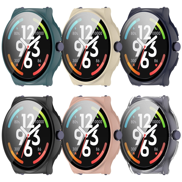 For Xiaomi Haylou Solar Lite R001 PC + Tempered Film Integrated Watch Protective Case(Ivory White) - Watch Cases by PMC TechLife | Online Shopping South Africa | PMC TechLife