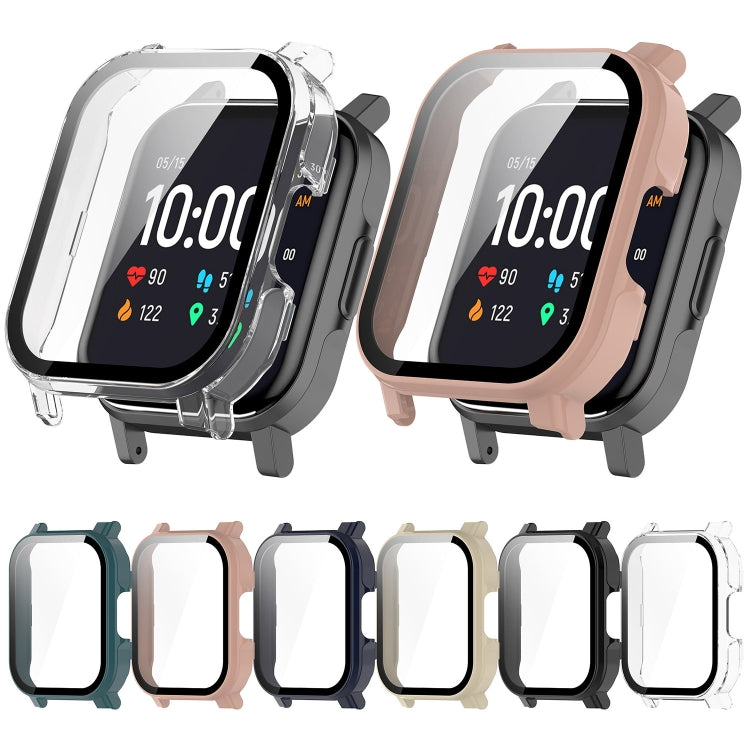 For Xiaomi Haylou Watch 2 LS02 PC + Tempered Film Integrated Watch Protective Case(Black) - Watch Cases by PMC TechLife | Online Shopping South Africa | PMC TechLife | Buy Now Pay Later Mobicred
