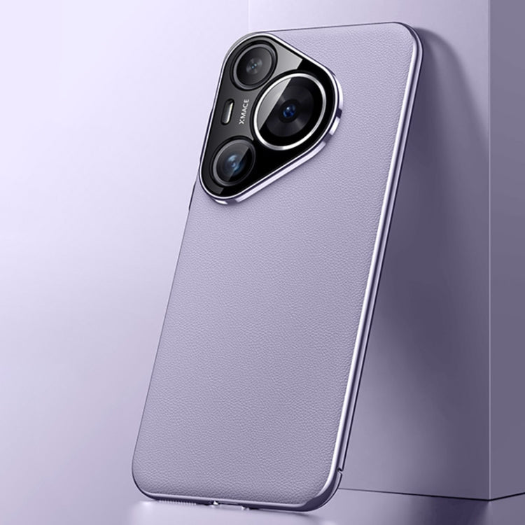 For Huawei Pura 70 Pro / 70 Pro+ Plain Leather Series Shockproof Phone Case(Purple) - free shipping - PMC Jewellery - Order now!