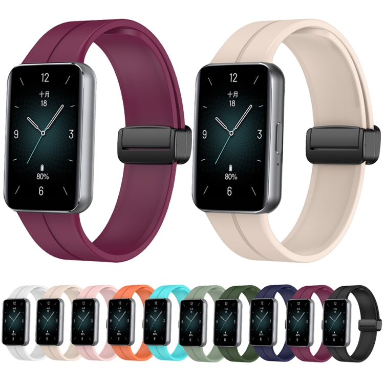 For Honor Band 9 Magnetic Folding Black Buckle Silicone Watch Band(Blue) - Watch Bands by PMC TechLife | Online Shopping South Africa | PMC TechLife | Buy Now Pay Later Mobicred