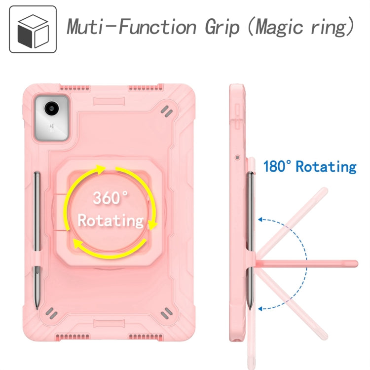 For Lenovo Tab M11/ Xiaoxin Pad 11 2024 Handle Robot Silicone Hybrid PC Tablet Case(Rose Gold) - Lenovo by PMC Jewellery | Online Shopping South Africa | PMC Jewellery | Buy Now Pay Later Mobicred