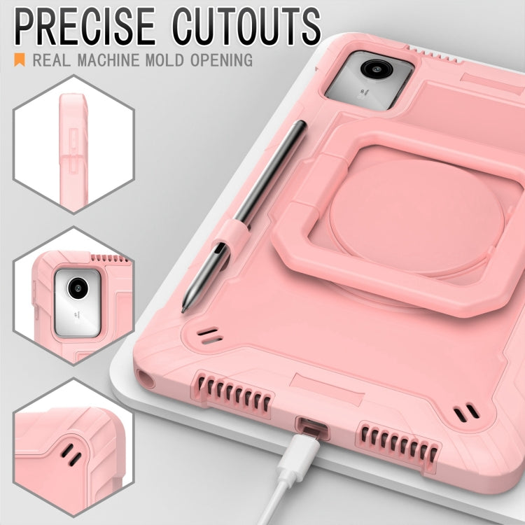 For Lenovo Tab M11/ Xiaoxin Pad 11 2024 Handle Robot Silicone Hybrid PC Tablet Case(Rose Gold) - Lenovo by PMC Jewellery | Online Shopping South Africa | PMC Jewellery | Buy Now Pay Later Mobicred