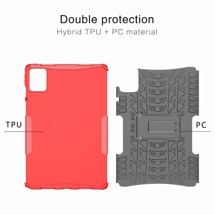 For Lenovo Tab M11/ Xiaoxin Pad 11 2024 Tire Texture TPU Hybrid PC Tablet Case with Holder(Purple) - Lenovo by PMC Jewellery | Online Shopping South Africa | PMC Jewellery | Buy Now Pay Later Mobicred