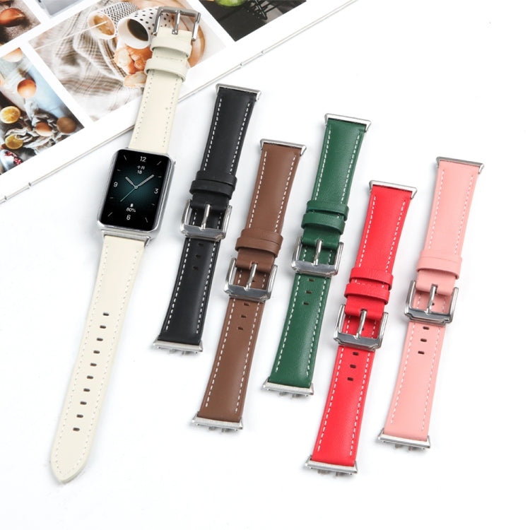 For Honor Band 9 Genuine Leather Watch Band(Green) - Watch Bands by PMC TechLife | Online Shopping South Africa | PMC TechLife