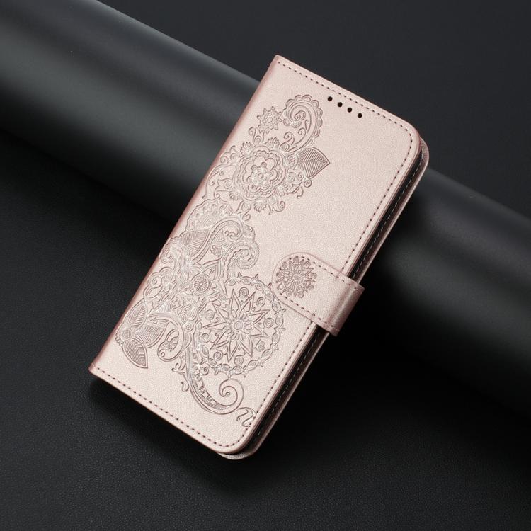 For iPhone 17 Air Datura Flower Embossed Flip Leather Phone Case(Rose Gold) - free shipping - PMc TechLife - Order now!