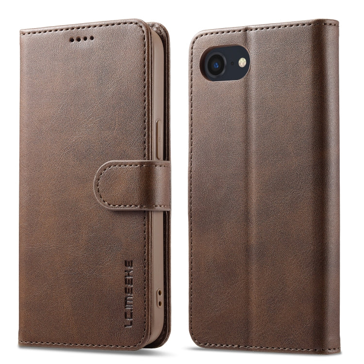 LC.IMEEKE Calf Texture Horizontal Flip Leather Case For iPhone 16e(Brown) - iPhone 16e Cases by LC.IMEEKE | Online Shopping South Africa | PMC TechLife | Buy Now Pay Later Mobicred