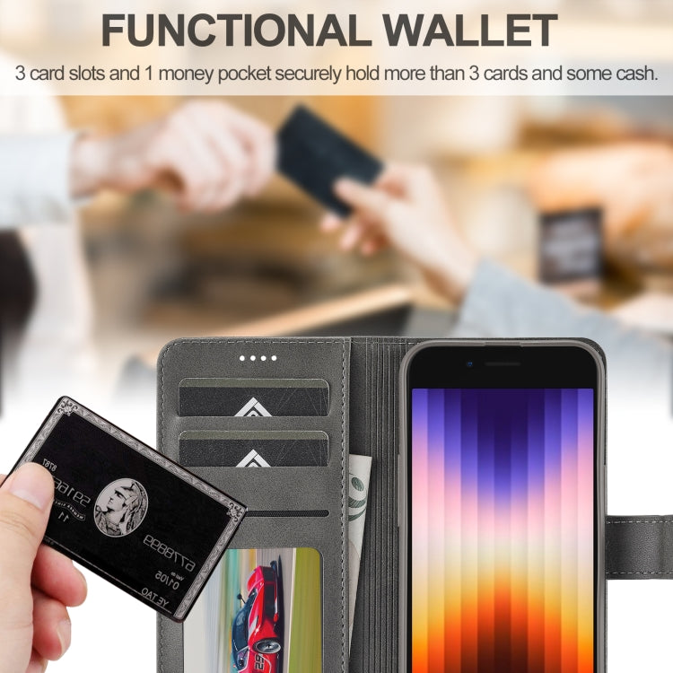 LC.IMEEKE Calf Texture Horizontal Flip Leather Case For iPhone 16e(Grey) - iPhone 16e Cases by LC.IMEEKE | Online Shopping South Africa | PMC TechLife | Buy Now Pay Later Mobicred