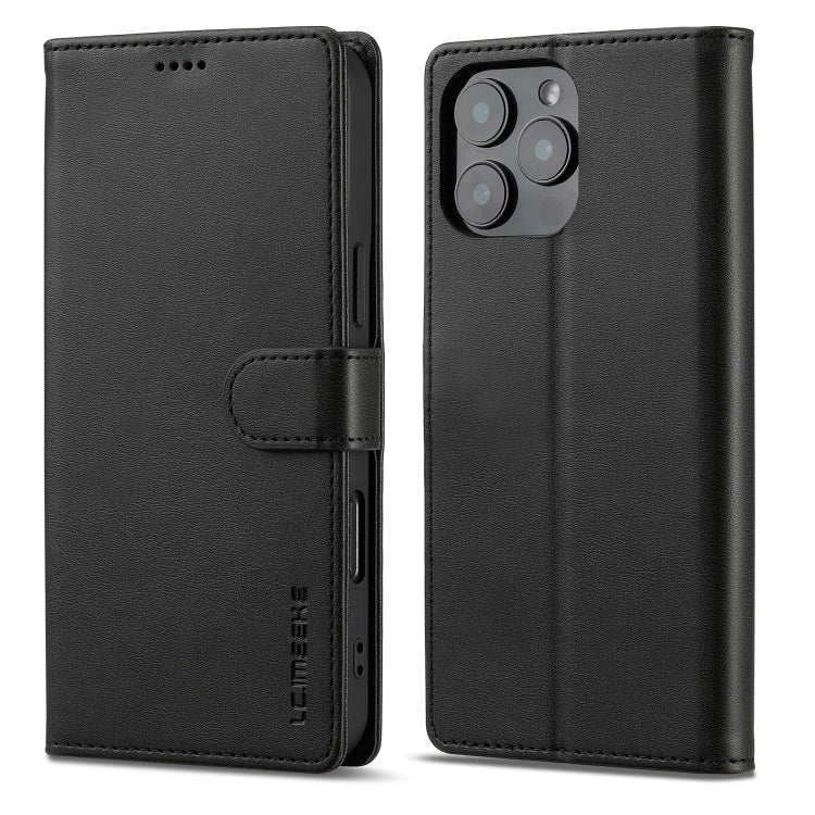 LC.IMEEKE Calf Texture Horizontal Flip Leather Case For iPhone 16 Pro Max(Black) - iPhone 16 Pro Max Cases by LC.IMEEKE | Online Shopping South Africa | PMC Jewellery | Buy Now Pay Later Mobicred