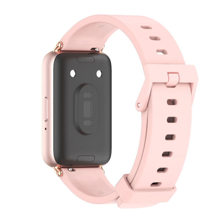 For Samsung Galaxy Fit 3 Mijobs Silicone Watch Band(Pink+Rose Gold) - Watch Bands by MIJOBS | Online Shopping South Africa | PMc TechLife | Buy Now Pay Later Mobicred