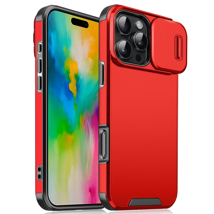 For iPhone 16 Pro Max Sliding Camshield TPU + PC Phone Case(Red) - iPhone 16 Pro Max Cases by PMC TechLife | Online Shopping South Africa | PMC TechLife | Buy Now Pay Later Mobicred