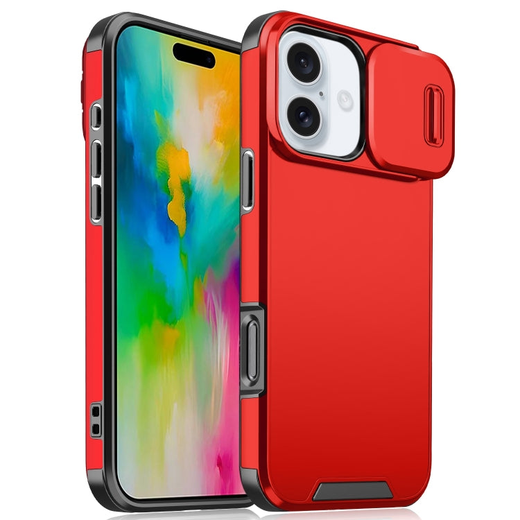 For iPhone 16 Plus Sliding Camshield TPU + PC Phone Case(Red) - iPhone 16 Plus Cases by PMC TechLife | Online Shopping South Africa | PMC TechLife | Buy Now Pay Later Mobicred