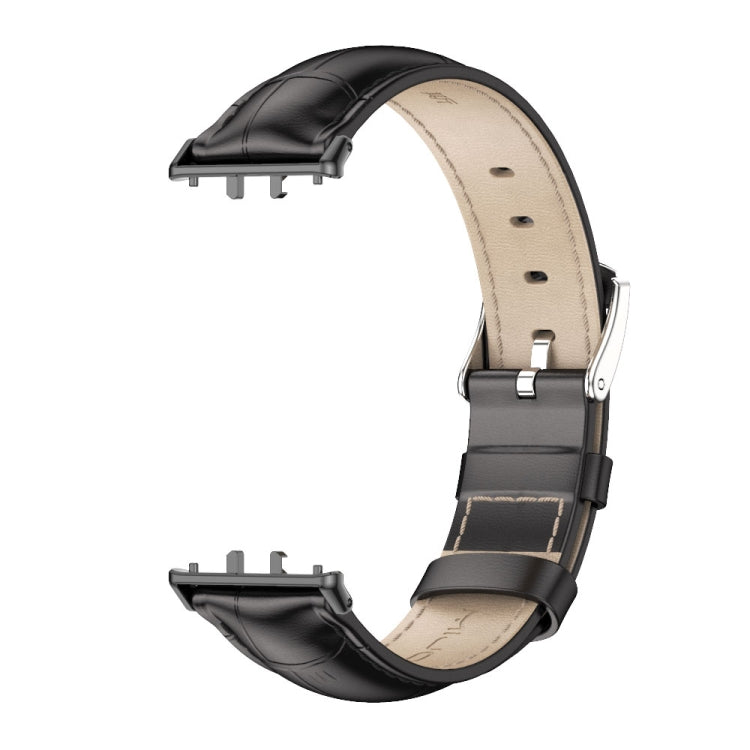 For Samsung Galaxy Fit 3 Mijobs Dual-sided Genuine Leather Watch Band(Bamboo Black) - free shipping - PMc TechLife - Order now!