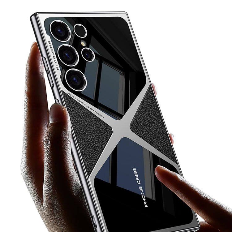 For Samsung Galaxy S23 Ultra GKK Leather Electroplating Supersonic Speed Shockproof Phone Case(Black) - free shipping - PMC Jewellery - Order now!