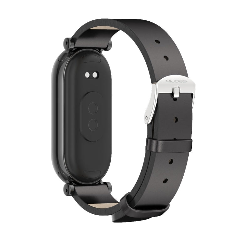 For Xiaomi Smart Band 10 / 9 / 8 Mijobs GT4 First Layer Cowhide Watch Band(Black) - free shipping - PMc TechLife - Order now!