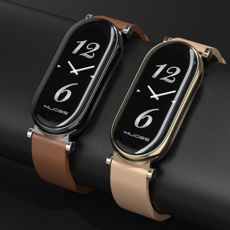 For Xiaomi Smart Band 10 / 9 / 8 Mijobs GT4 First Layer Cowhide Watch Band(Black) - free shipping - PMc TechLife - Order now!