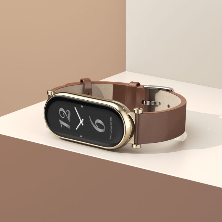 For Xiaomi Smart Band 10 / 9 / 8 Mijobs GT4 First Layer Cowhide Watch Band(Black) - free shipping - PMc TechLife - Order now!