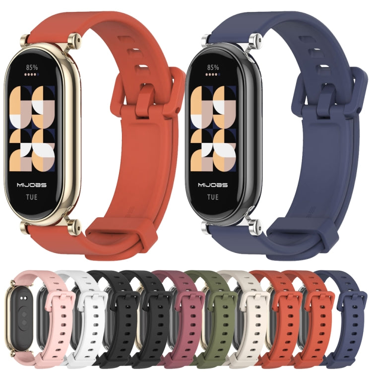 For Xiaomi Smart Band 10 / 9 / 8 Mijobs GT4 Silicone Breathable Watch Band(White Silver) - free shipping - PMc TechLife - Order now!