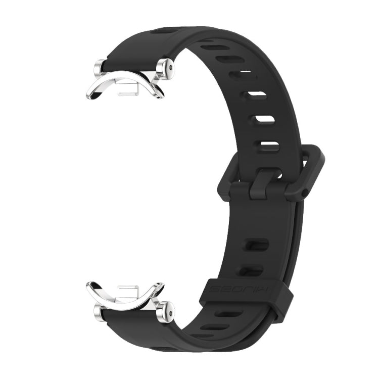 For Xiaomi Smart Band 10 / 9 / 8 Mijobs GT4 Flat Hole Silicone Watch Band(Black Silver) - free shipping - PMC TechLife - Order now!