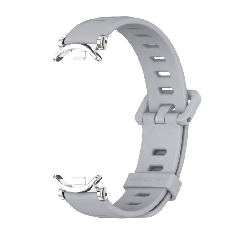 For Xiaomi Mi Band 8 Mijobs GT4 Flat Hole Silicone Watch Band(Grey Silver) - Watch Bands by MIJOBS | Online Shopping South Africa | PMC TechLife