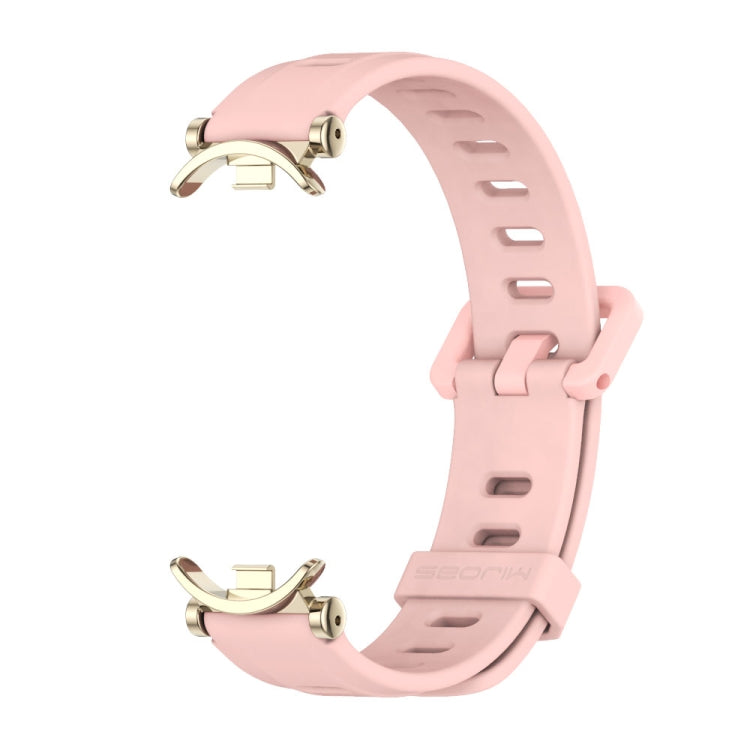 For Xiaomi Mi Band 8 Mijobs GT4 Flat Hole Silicone Watch Band(Pink Light Gold) - Watch Bands by MIJOBS | Online Shopping South Africa | PMC TechLife