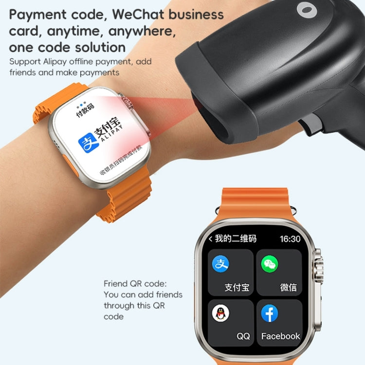 ZGA W04 2.03 inch Screen Seconds Hand BT Call Smart Watch, Support Health Monitor / AI Voice Assistant / SOS(Orange) - Smart Watches by ZGA | Online Shopping South Africa | PMC Jewellery | Buy Now Pay Later Mobicred