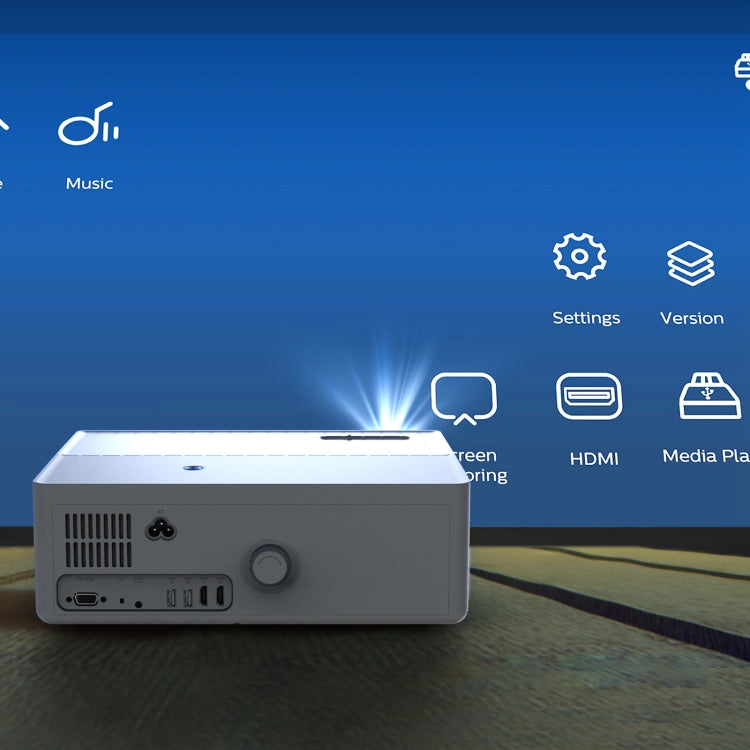 D4000 Android 9.0 1080P HD Home Portable LED Projector(EU Plug) - LED Projector by PMC TechLife | Online Shopping South Africa | PMC TechLife | Buy Now Pay Later Mobicred