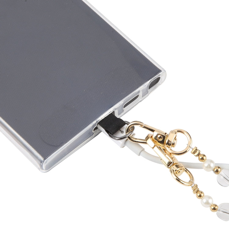 Mobile Phone Anti-lost Long Chain Flash Diamond Pearl Crossbody Lanyard(Pink) - Lanyards & Wrist Straps by PMc TechLife | Online Shopping South Africa | PMc TechLife | Buy Now Pay Later Mobicred
