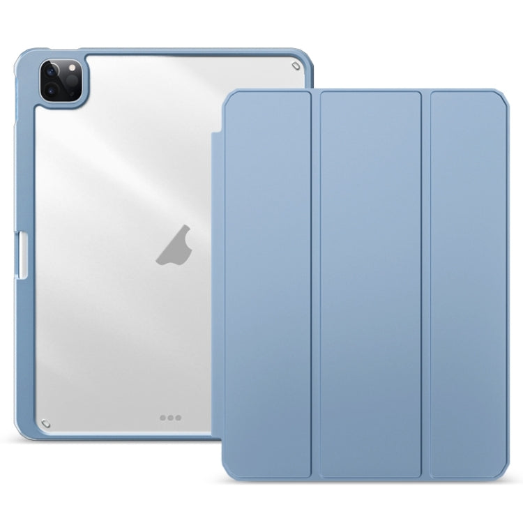For iPad Pro 12.9 2022/2021/2020 ZGA Tri-Fold Voltage Smart Leather Tablet Case(Ice Blue) - free shipping - PMc TechLife - Order now!