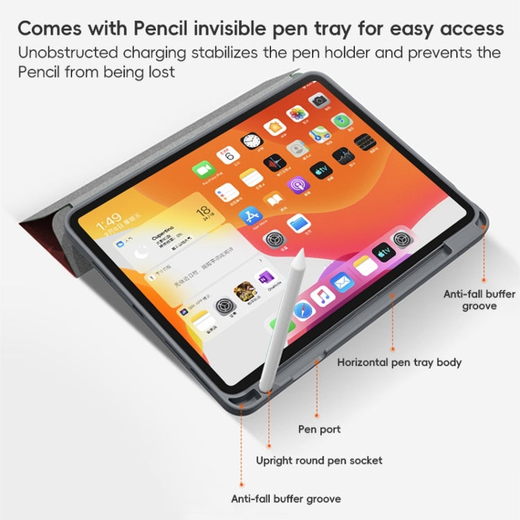 For iPad Pro 12.9 2022/2021/2020 ZGA Tri-Fold Voltage Smart Leather Tablet Case(Black) - free shipping - PMc TechLife - Order now!