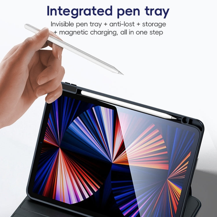 For iPad 10.2 2021/2020/2019 ZGA Tri-Fold 360 Rotation Smart Leather Tablet Case(Blue) - free shipping - PMc TechLife - Order now!
