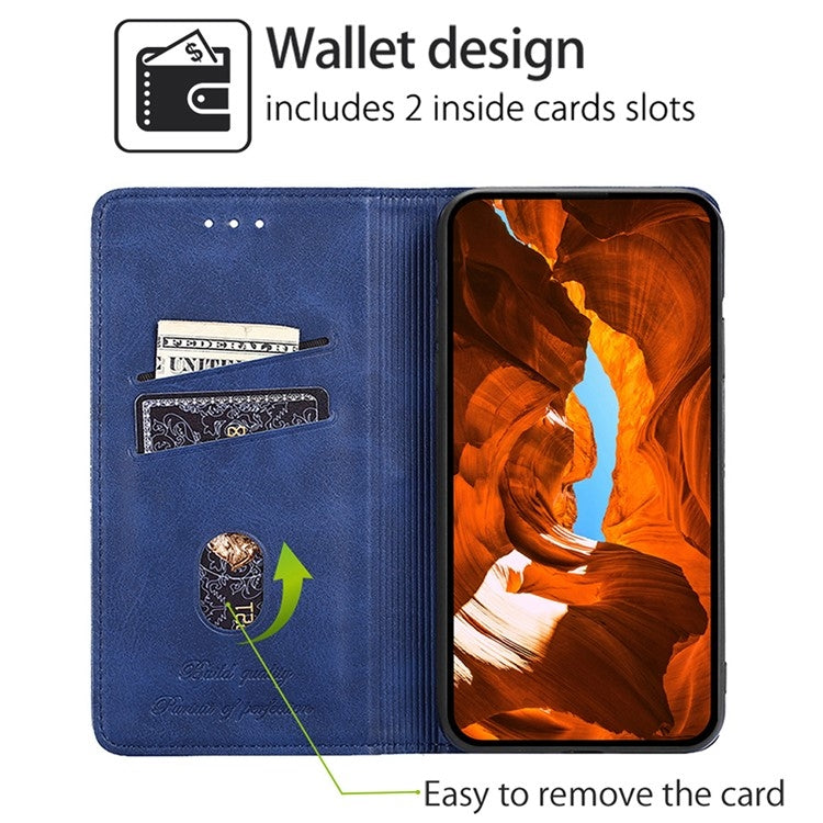 For Motorola Edge 5G 2024 Cow Texture Magnetic Leather Phone Case(Blue) - Motorola Cases by PMC Jewellery | Online Shopping South Africa | PMC Jewellery | Buy Now Pay Later Mobicred