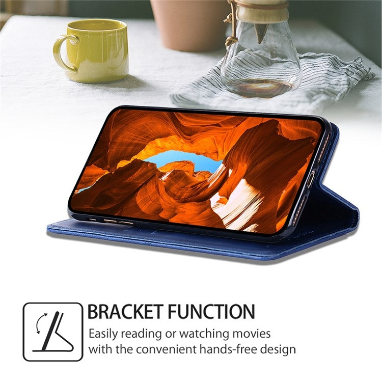 For Motorola Edge 5G 2024 Cow Texture Magnetic Leather Phone Case(Blue) - Motorola Cases by PMC Jewellery | Online Shopping South Africa | PMC Jewellery | Buy Now Pay Later Mobicred