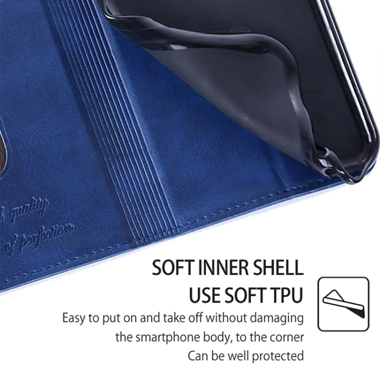 For Motorola Edge 5G 2024 Cow Texture Magnetic Leather Phone Case(Blue) - Motorola Cases by PMC Jewellery | Online Shopping South Africa | PMC Jewellery | Buy Now Pay Later Mobicred