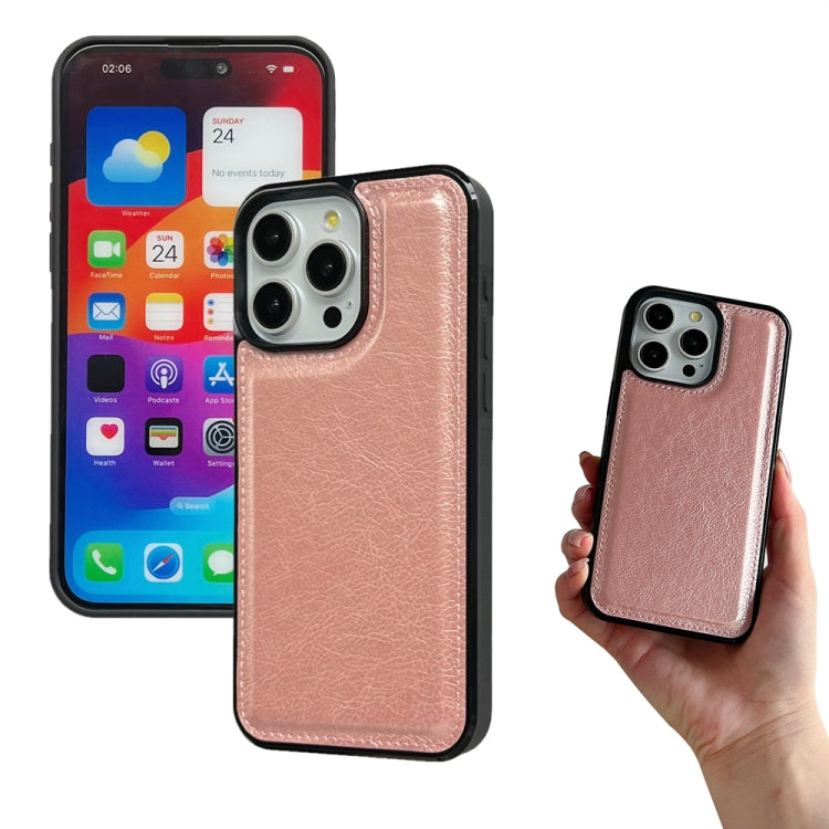 For iPhone 16 Pro Max Multifunctional Seven Cards Wallet Leather Phone Case(Rose Gold) - iPhone 16 Pro Max Cases by PMC Jewellery | Online Shopping South Africa | PMC Jewellery | Buy Now Pay Later Mobicred