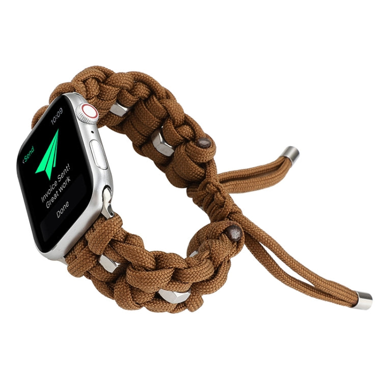 For Apple Watch Ultra 2 49mm Screw Nut Braided Paracord Watch Band(Coffee) - Watch Bands by PMC Jewellery | Online Shopping South Africa | PMC Jewellery | Buy Now Pay Later Mobicred