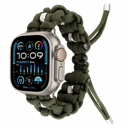 For Apple Watch Ultra 2 49mm Screw Nut Braided Paracord Watch Band(Green) - Watch Bands by PMC Jewellery | Online Shopping South Africa | PMC Jewellery | Buy Now Pay Later Mobicred