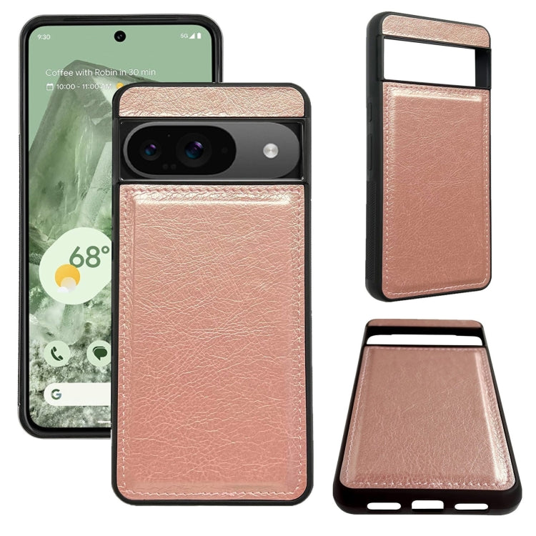 For Google Pixel 9 / Pixel 9 Pro Cowhide Texture Back Cover Phone Case(Rose Gold) - Google Cases by PMC TechLife | Online Shopping South Africa | PMC TechLife | Buy Now Pay Later Mobicred