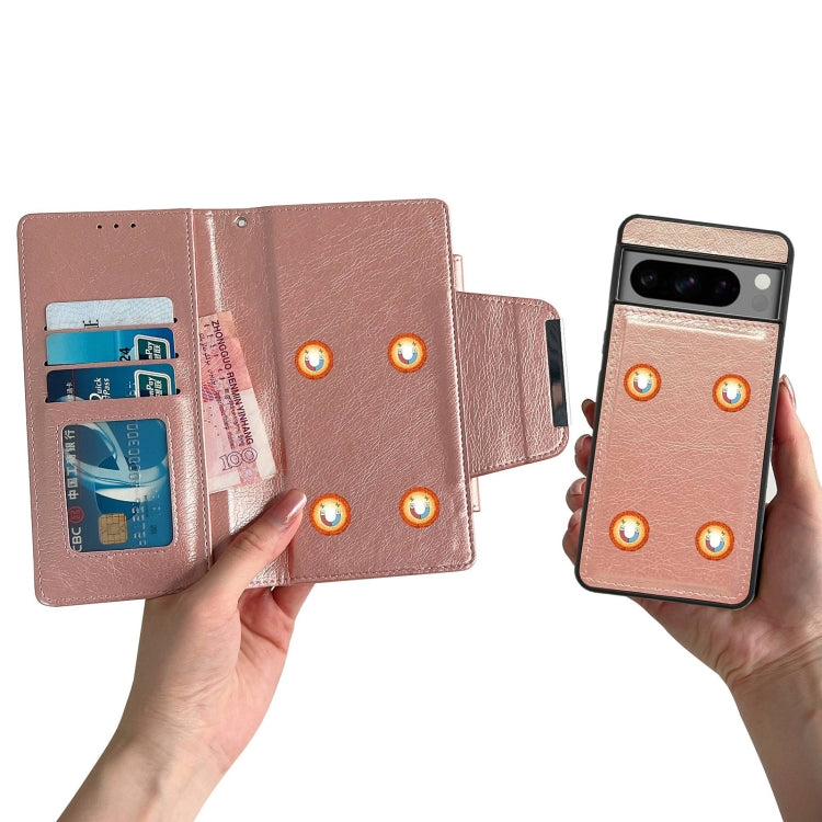 For Google Pixel 7 Pro Multifunctional 7-Card Wallet Leather Phone Case(Rose Gold) - Google Cases by PMC TechLife | Online Shopping South Africa | PMC TechLife | Buy Now Pay Later Mobicred