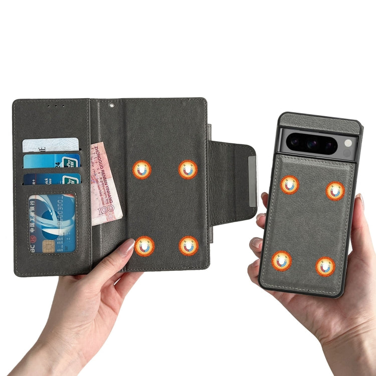 For Google Pixel 7 Multifunctional 7-Card Wallet Leather Phone Case(Grey) - Google Cases by PMC TechLife | Online Shopping South Africa | PMC TechLife | Buy Now Pay Later Mobicred